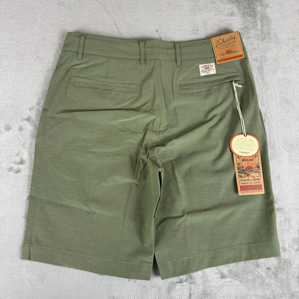 Faherty All-Day Shorts Mens 30 Olive Green 9
